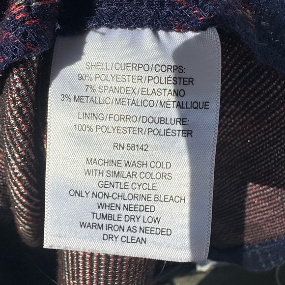 Maggy London Navy and Red Plaid Dress size 2 - Picture 5 of 11